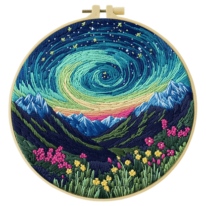 Embroidery DIY Starter Kit - Northern Light Swirl