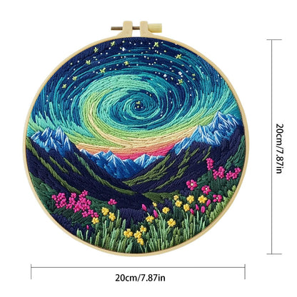 Embroidery DIY Starter Kit - Northern Light Swirl