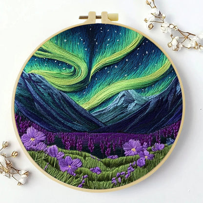 Embroidery DIY Starter Kit - Northern Shimmering Sky