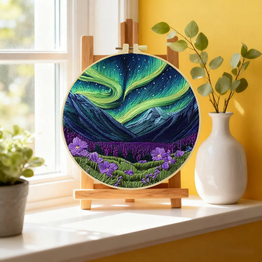 Embroidery DIY Starter Kit - Northern Shimmering Sky