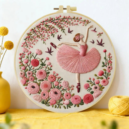 Embroidery DIY Starter Kit - Pink Ballerina