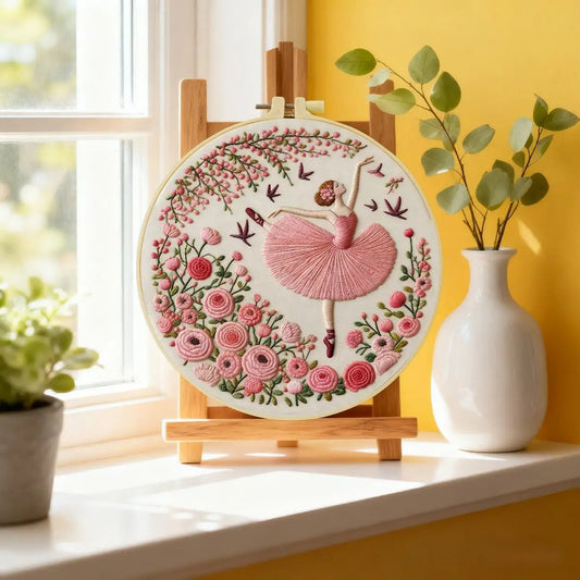Embroidery DIY Starter Kit - Pink Ballerina