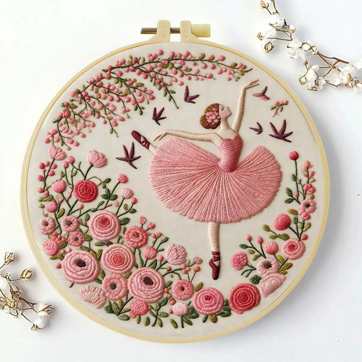 Embroidery DIY Starter Kit - Pink Ballerina