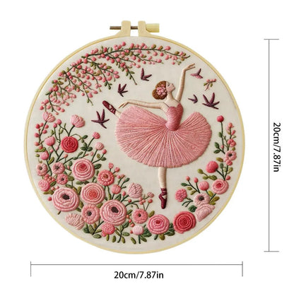 Embroidery DIY Starter Kit - Pink Ballerina