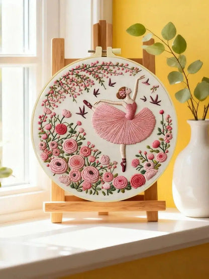 Embroidery DIY Starter Kit - Pink Ballerina