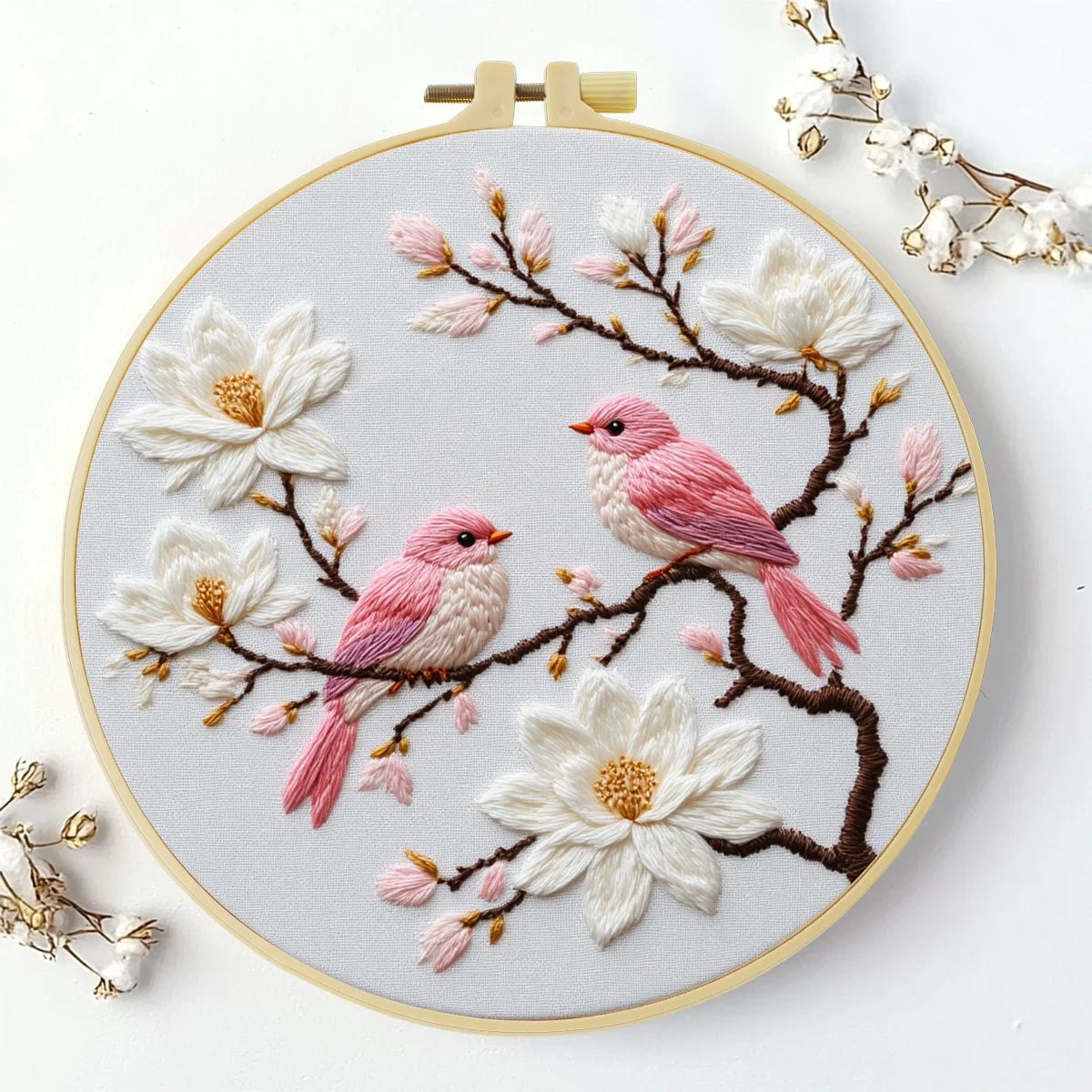 Embroidery DIY Starter Kit - Pink Birdies