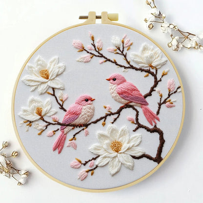 Embroidery DIY Starter Kit - Pink Birdies