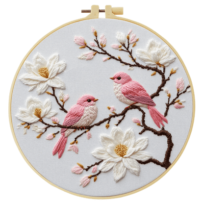 Embroidery DIY Starter Kit - Pink Birdies