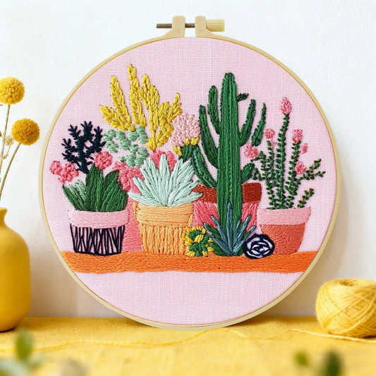 Embroidery DIY Starter Kit - Potted Cacti