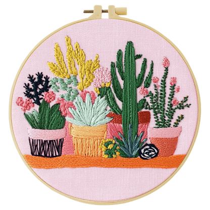 Embroidery DIY Starter Kit - Potted Cacti