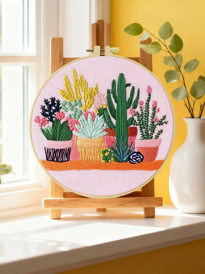 Embroidery DIY Starter Kit - Potted Cacti