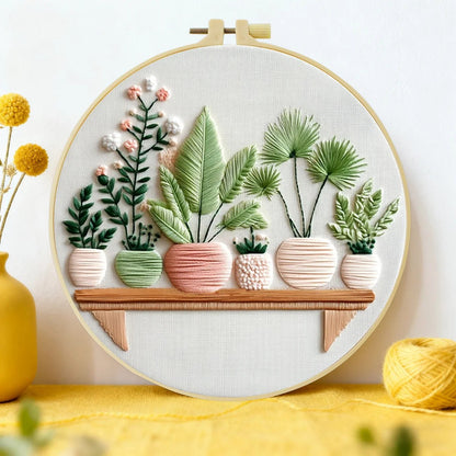 Embroidery DIY Starter Kit - Potted Plants