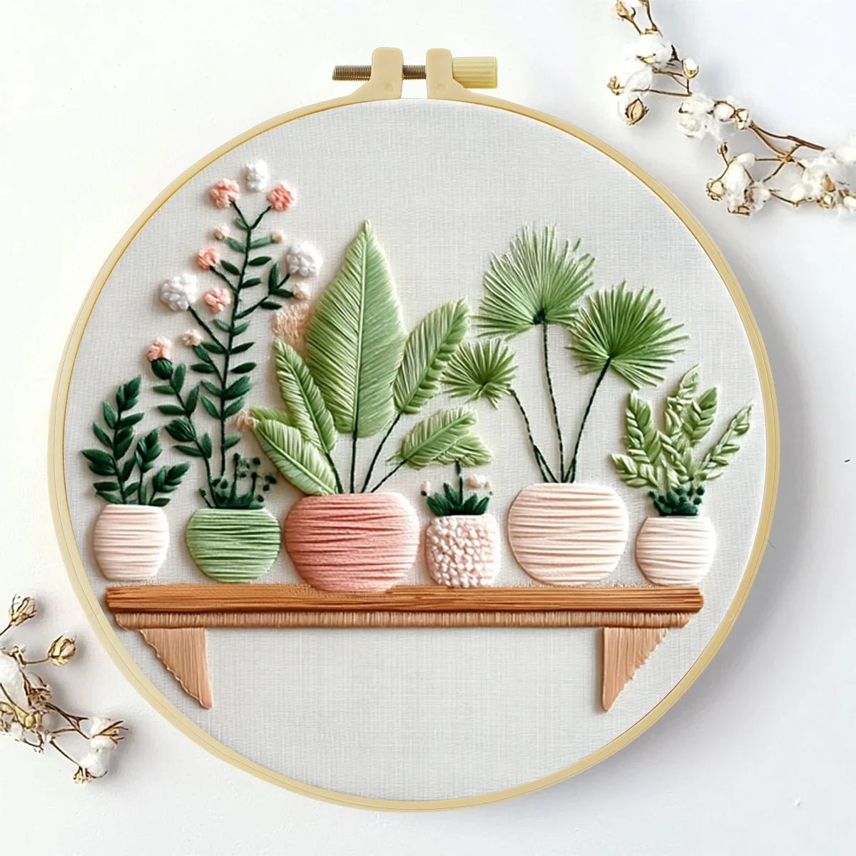 Embroidery DIY Starter Kit - Potted Plants