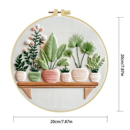 Embroidery DIY Starter Kit - Potted Plants