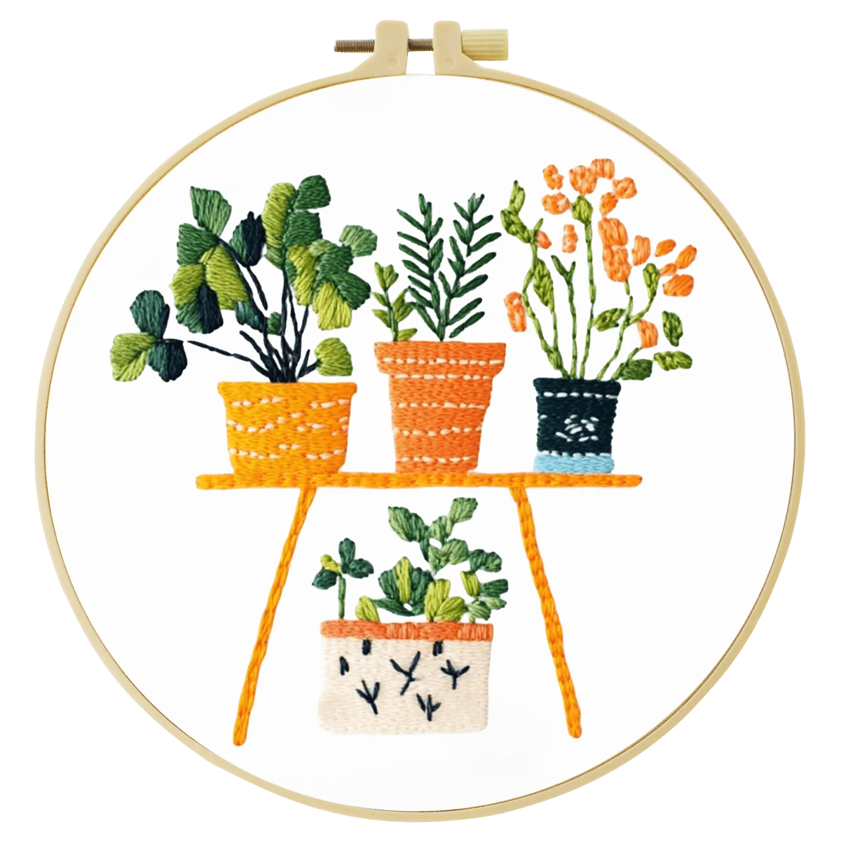 Embroidery DIY Starter Kit - Pretty Pot Plants