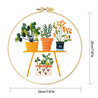 Embroidery DIY Starter Kit - Pretty Pot Plants