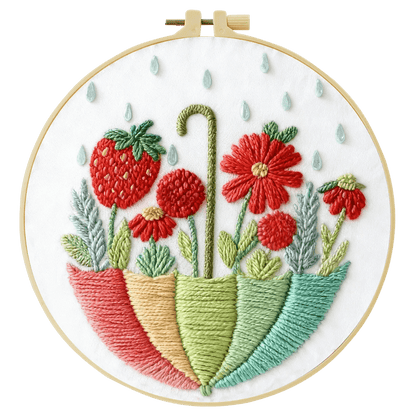 Embroidery DIY Starter Kit - Rainbow Garden