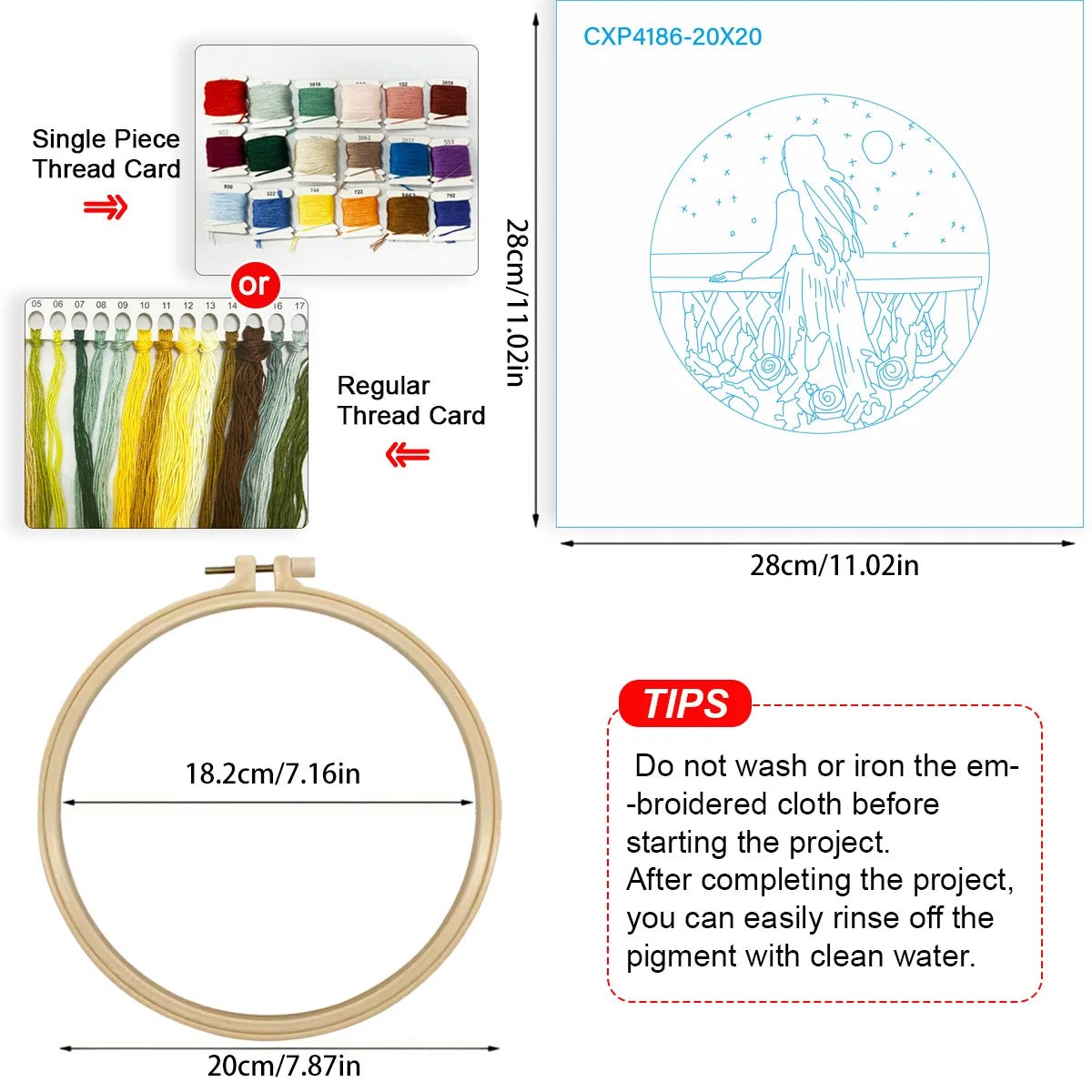 Embroidery DIY Starter Kit - Red Haired Lass