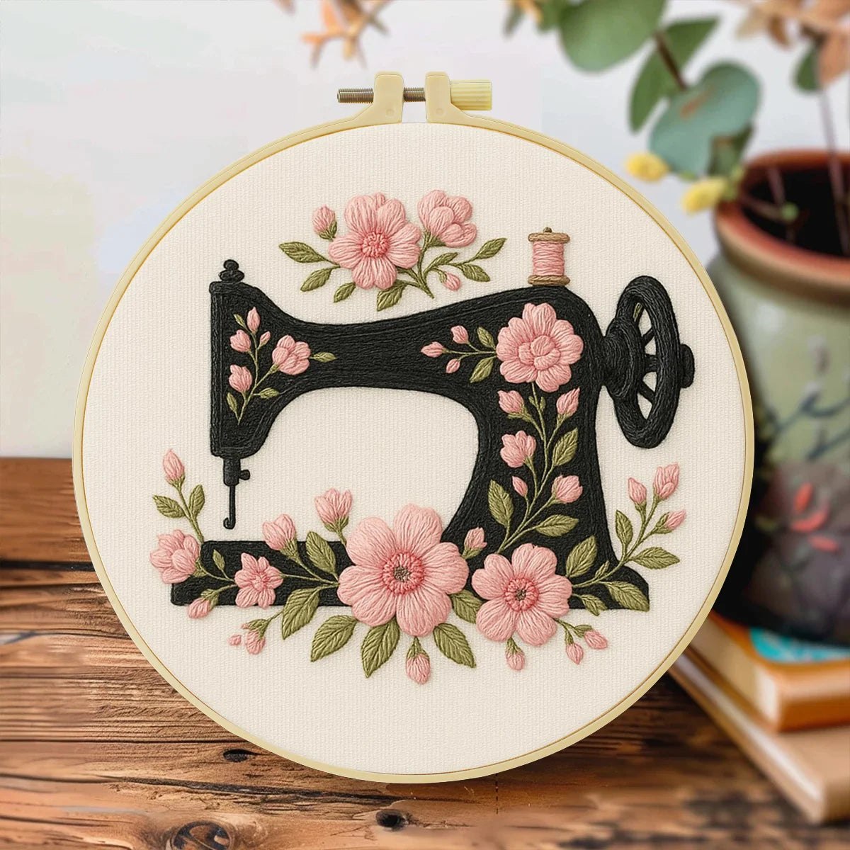 Embroidery DIY Starter Kit - Retro Sewing Machine