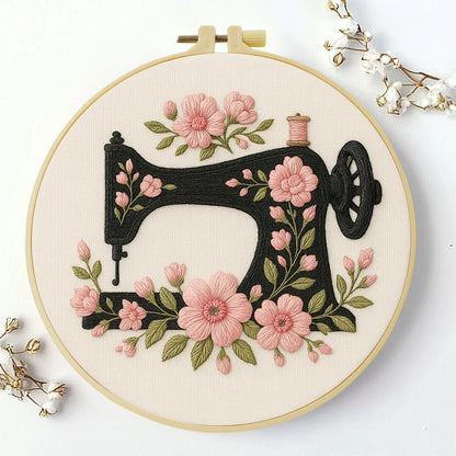 Embroidery DIY Starter Kit - Retro Sewing Machine