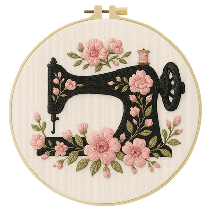 Embroidery DIY Starter Kit - Retro Sewing Machine