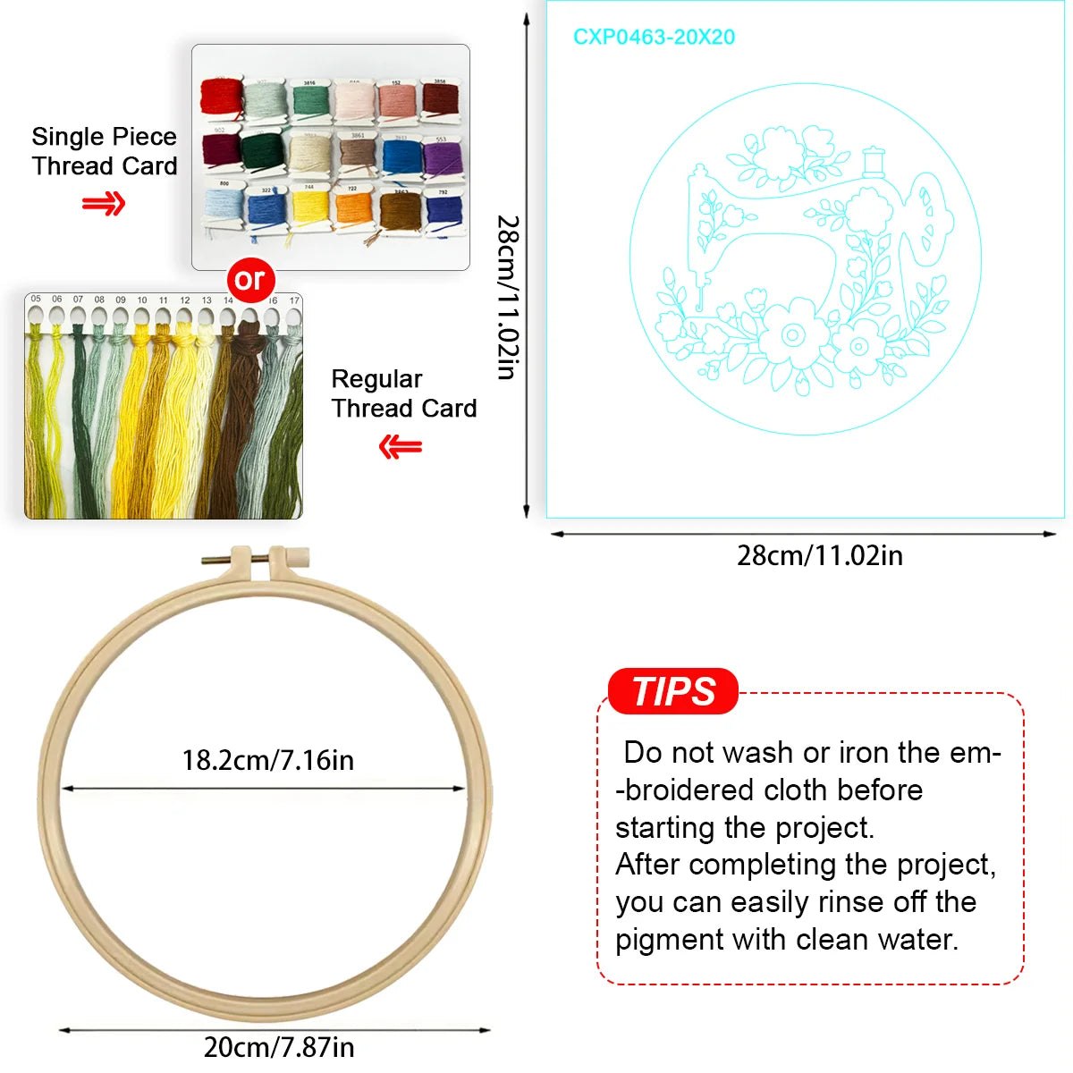 Embroidery DIY Starter Kit - Retro Sewing Machine