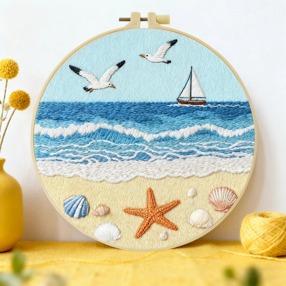 Embroidery DIY Starter Kit - Seaside Beach Day