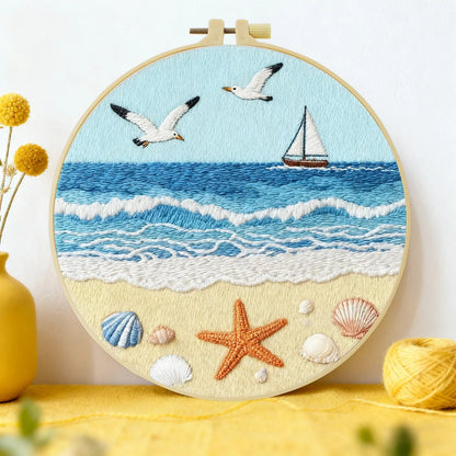 Embroidery DIY Starter Kit - Seaside Beach Day