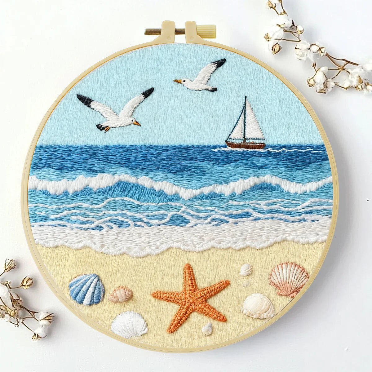 Embroidery DIY Starter Kit - Seaside Beach Day