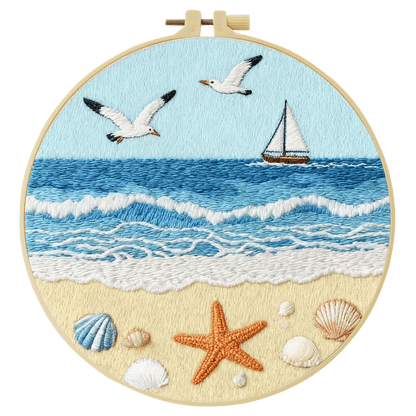 Embroidery DIY Starter Kit - Seaside Beach Day