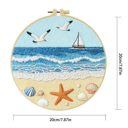 Embroidery DIY Starter Kit - Seaside Beach Day
