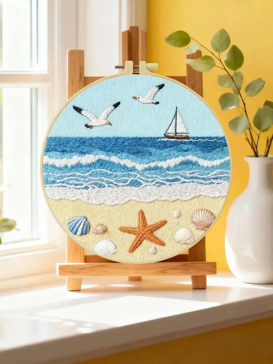 Embroidery DIY Starter Kit - Seaside Beach Day