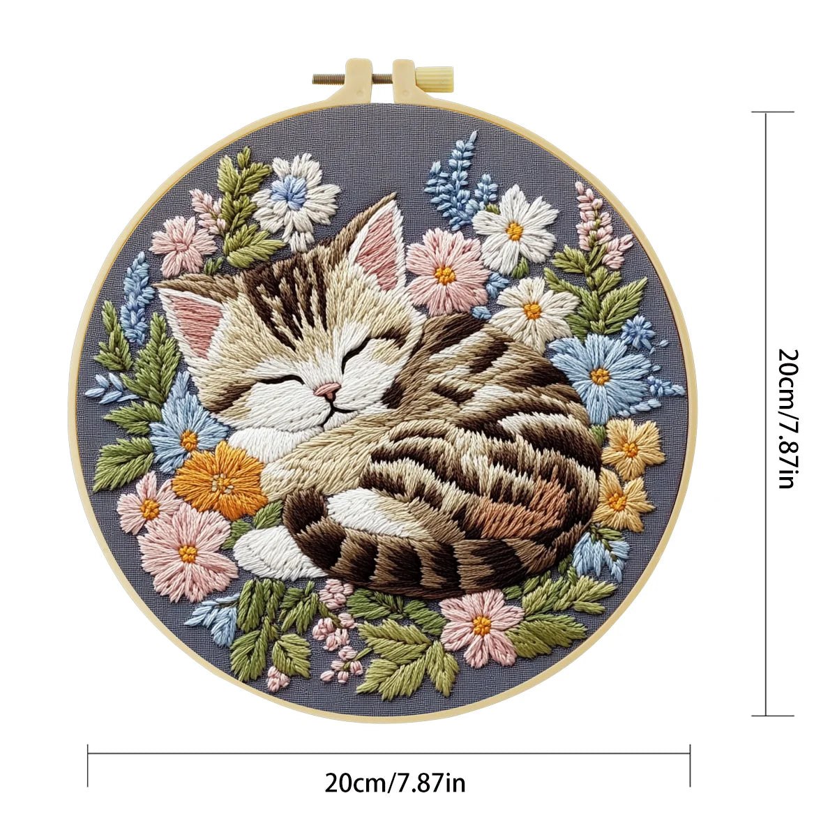 Embroidery DIY Starter Kit - Sleeping Kitten