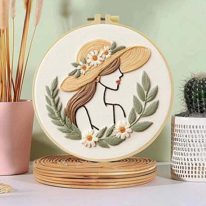 Embroidery DIY Starter Kit - Sun Hat Lady