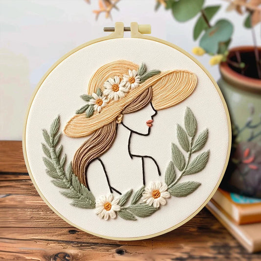 Embroidery DIY Starter Kit - Sun Hat Lady
