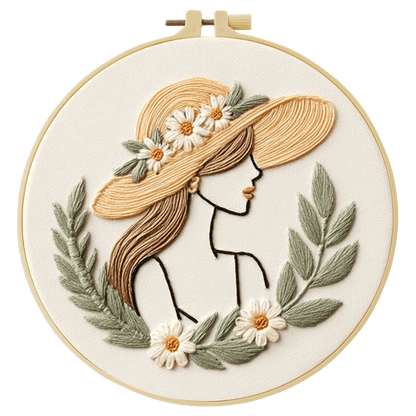 Embroidery DIY Starter Kit - Sun Hat Lady