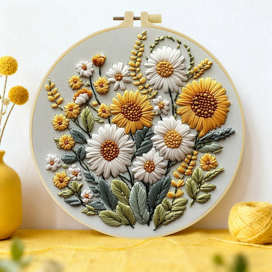Embroidery DIY Starter Kit - Sunflower Bunch