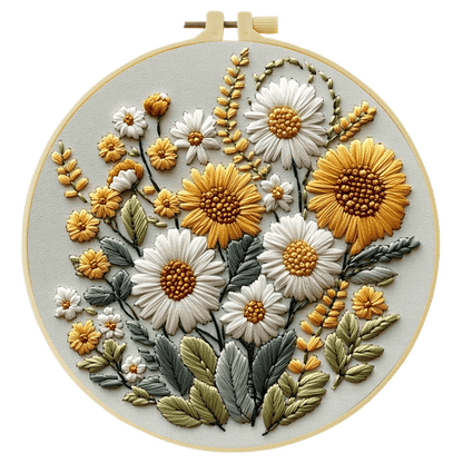 Embroidery DIY Starter Kit - Sunflower Bunch