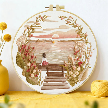 Embroidery DIY Starter Kit - Sunset Lake Views