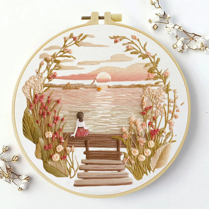Embroidery DIY Starter Kit - Sunset Lake Views