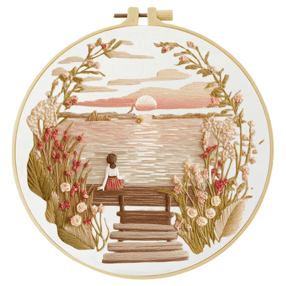 Embroidery DIY Starter Kit - Sunset Lake Views
