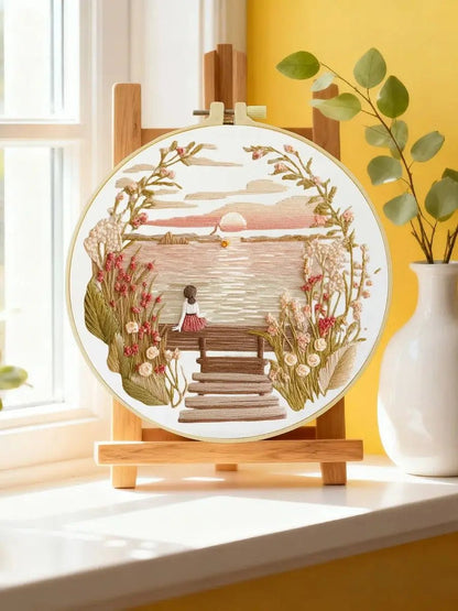 Embroidery DIY Starter Kit - Sunset Lake Views