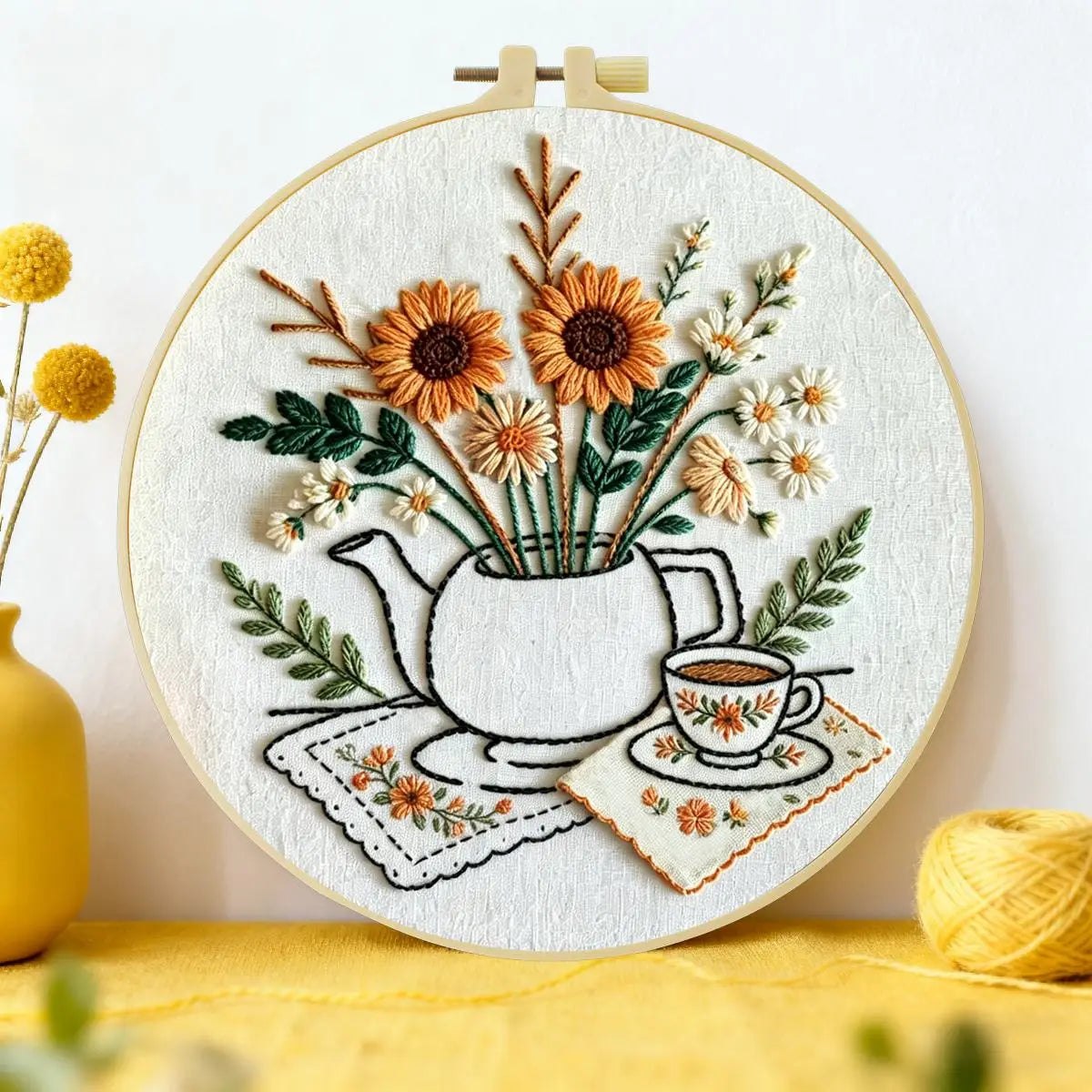 Embroidery DIY Starter Kit - Teapot Treasure