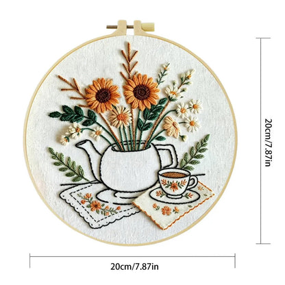 Embroidery DIY Starter Kit - Teapot Treasure