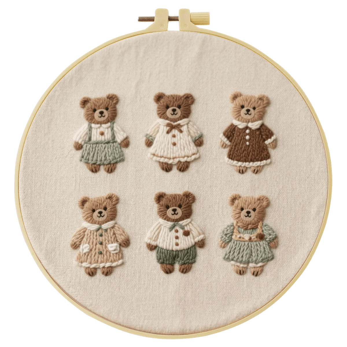 Embroidery DIY Starter Kit - Teddy Bear Bunch