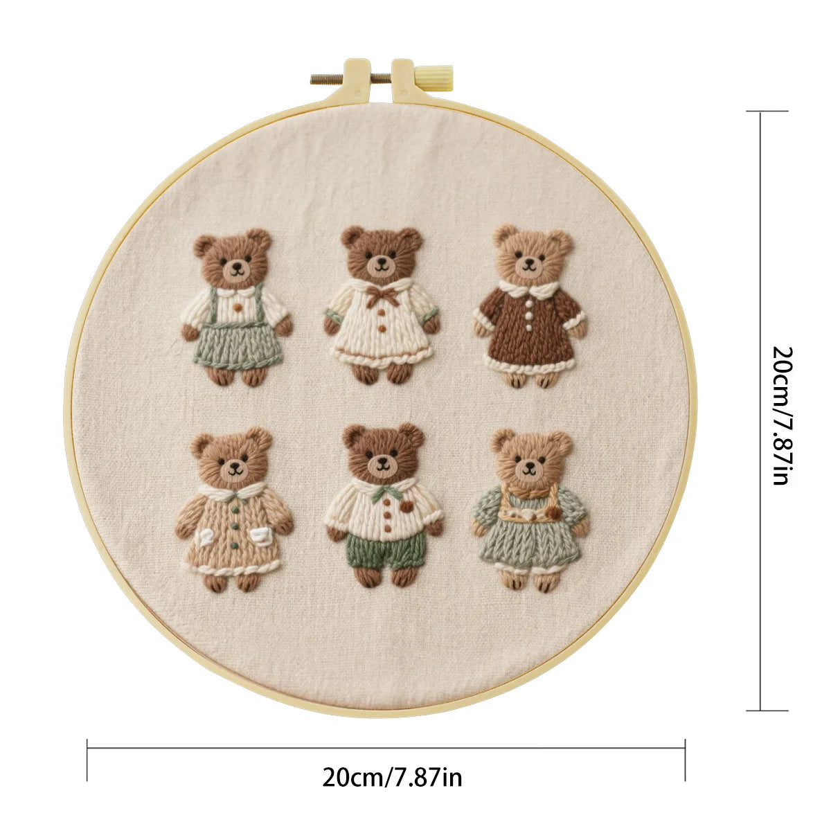 Embroidery DIY Starter Kit - Teddy Bear Bunch