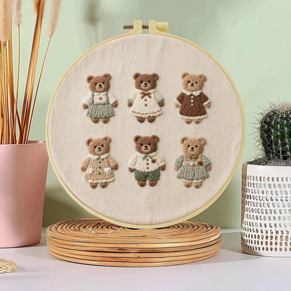 Embroidery DIY Starter Kit - Teddy Bear Bunch