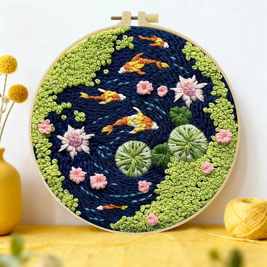 Embroidery DIY Starter Kit - Tranquil Fish Pond