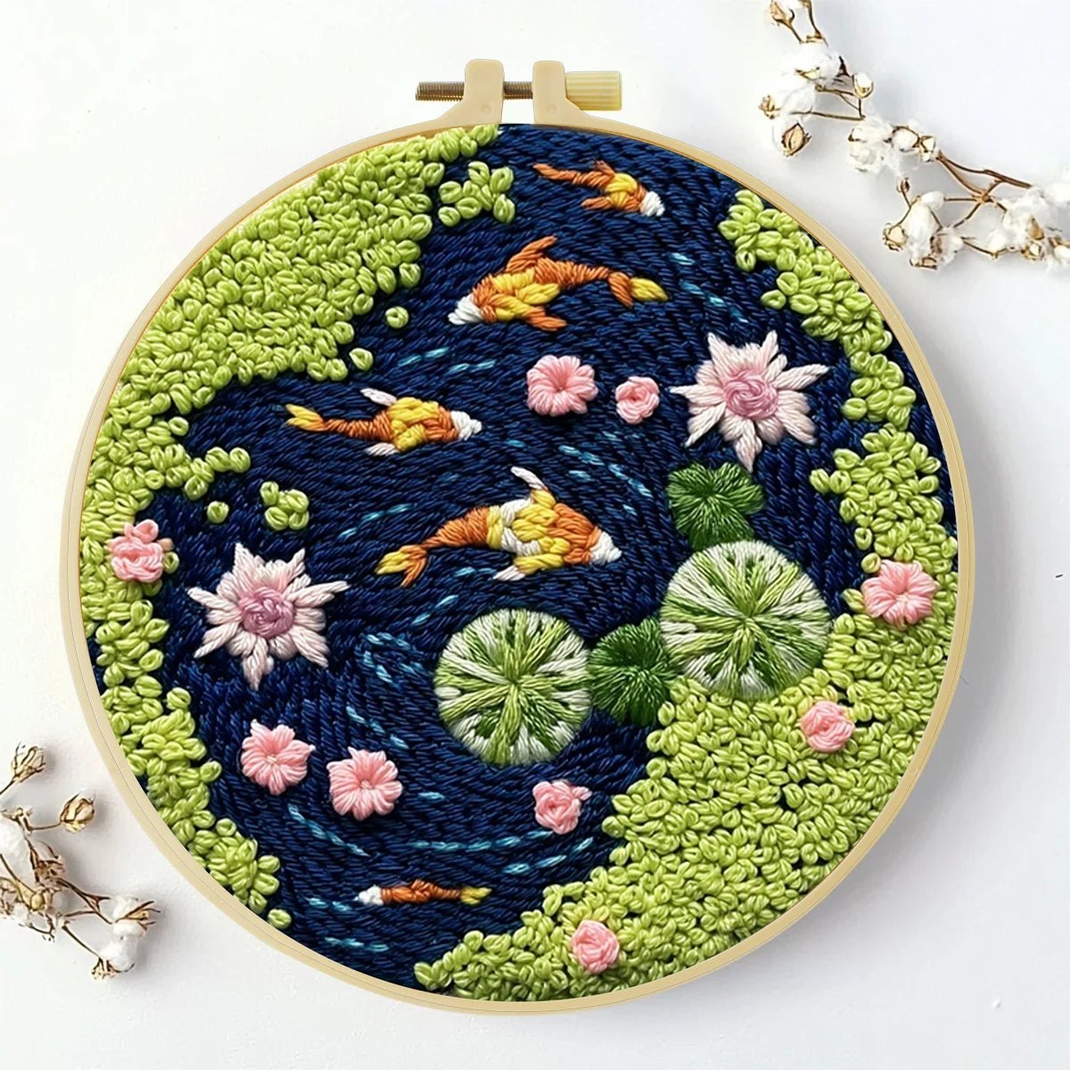 Embroidery DIY Starter Kit - Tranquil Fish Pond