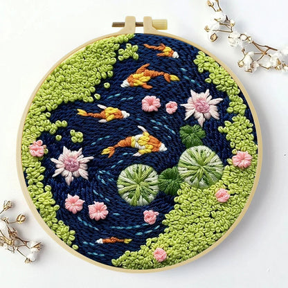 Embroidery DIY Starter Kit - Tranquil Fish Pond